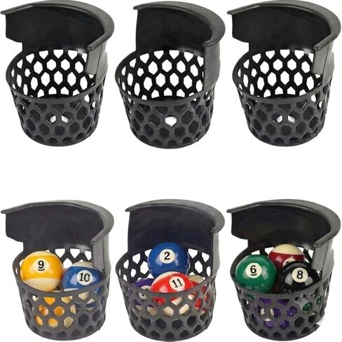6-Pack Pool Table Pockets Replacement – Universal Fit for fit Replacement Pockets Billiard Table & Commercial Tables, High-Impact ABS Plastic, Tool-Free Installation, Durable Pool Table Accessories in Kuwait