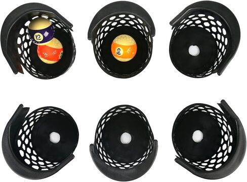 6-Pack Pool Table Pockets Replacement – Universal Fit for fit Replacement Pockets Billiard Table & Commercial Tables, High-Impact ABS Plastic, Tool-Free Installation, Durable Pool Table Accessories in Kuwait