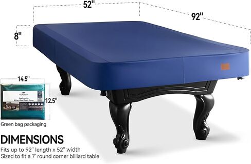 Heavy Duty Leatherette Billiard Pool Table Cover, Waterproof & Tearproof Cover for Pool Table 7/8/9FT (7 Feet/Blue) in Kuwait