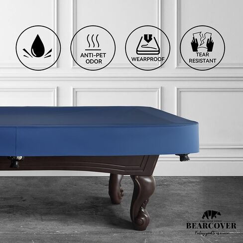 Heavy Duty Leatherette Billiard Pool Table Cover, Waterproof & Tearproof Cover for Pool Table 7/8/9FT (7 Feet/Blue) in Kuwait