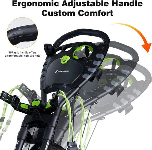 XDriveMax GC03 360 Rotating 3 Wheel Foldable Golf Pull Cart for Golf Clubs,Carries Umbrella Stand and Premium Storage - Green Pack in Kuwait
