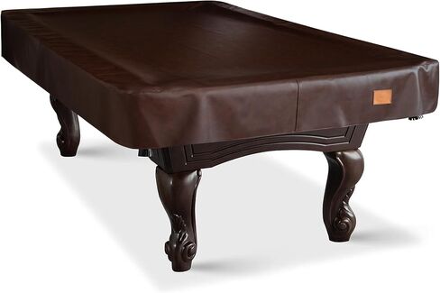 Heavy Duty Leatherette Billiard Pool Table Cover, Waterproof & Tearproof Cover for Pool Table 7/8/9FT 7Feet-Chestnut in Kuwait