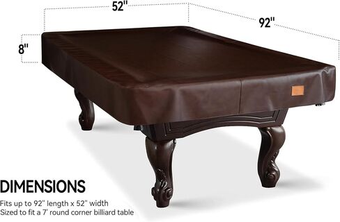 Heavy Duty Leatherette Billiard Pool Table Cover, Waterproof & Tearproof Cover for Pool Table 7/8/9FT 7Feet-Chestnut in Kuwait