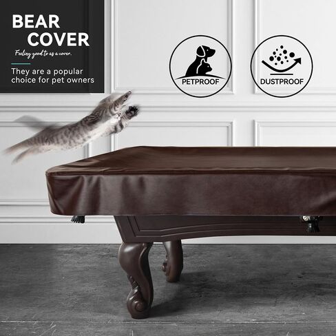 Heavy Duty Leatherette Billiard Pool Table Cover, Waterproof & Tearproof Cover for Pool Table 7/8/9FT 7Feet-Chestnut in Kuwait
