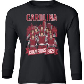 تي شيرت Carolina Champions 2026 Team Tribute Hockey Fans للشباب بأكمام طويلة in Kuwait