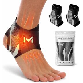 2 Pack Ankle Brace Compression Support for Men Women, Adjustable Lace-Up Ankle Stabilizer with Straps, Breathable Support for Running, Basketball, Gym, Sprained Ankle & Daily Use in Kuwait