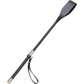 18 Inch Riding Crop Horse Whip, Premium PU Leather Equestrian Training Crop with Non-Slip Handle, Durable Double Slapper, Black in Kuwait