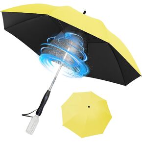 Rechargeable Umbrella with Fan 3-in-1 Handheld Cooling System, Build in Mist Spray, UV Protection, Full Body Coverage for Beach, Golf, Festivals, and Outdoor Activities in Saudi Arabia