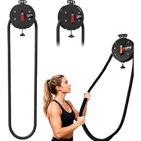 Endless Rope Trainer, Adjustable Resistance(11-66 lbs) Rope Pulley System for Strength, Upper Body, Portable Suspension Infinite Line Trainer Equipment for Home Gym Workouts in Kuwait