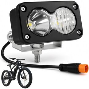 مناسب لضوء Baja لـ Ridstar q20، مناسب لـ Baja Light لـ Ebike، مصباح أمامي للدراجة الكهربائية 3 دبابيس، 20 وات 6000-6500 كلفن شعاع عالي أبيض متوافق مع Ridstar Q20/Q20 Lite/Q20 Pro، Ebike، دراجة نارية وATV in Kuwait