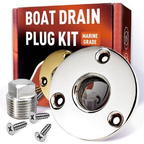 HAPDEN Boat Plugs 1/2 Inch Npt Solid Brass Boat Drain Plug, 2 Pack Garboard Drain Plug Boat Drain Plug Fits Most Boat Hulls (1/2 Inch NPT) in Kuwait