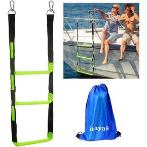 itayak 3 Step Boat Rope Ladder, Foldable Assist Boarding Outdoor Climbing Rope Ladder for Inflatable Boat, Pontoon Boat, Sailboat, Kayak, Motorboat, Canoeing in Kuwait