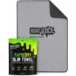 منشفة Boat Juice Rapid Dry Slim - منشفة تجفيف القوارب المصنوعة من الألياف الدقيقة ذات الحلقة الملتوية الفاخرة مقاس 28 × 36 | يحمل أكثر من 1 جالون | خالية من الخدوش على الجلكوت والهيكل والسطح والفينيل | 800 جرام في المتر المربع، لمسة نهائية خالية من الوبر in Kuwait