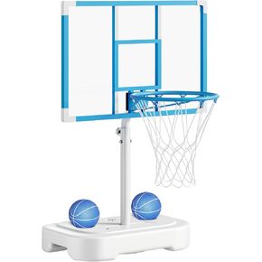 Yohood Pool Basketball Hoop، هدف كرة السلة من الفولاذ المقاوم للصدأ بجانب حمام السباحة، طوق كرة السلة لحمام السباحة بجانب حمام السباحة مع لوحة خلفية للكمبيوتر الشخصي مقاومة للكسر مقاس 33 بوصة in Kuwait