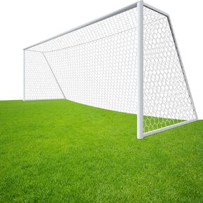 LAO XUE 24x8FT Soccer Goal Net,Professional White Heavy Duty Replacement Outdoor,Full Size Weather Resistance for Training and Match Play(Net Only) in Kuwait