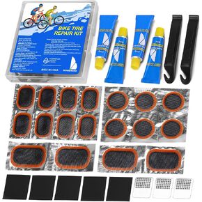 Bike Tire Repair Kit, Bicycle Inner Tube Patch Kit with 4 PCS Tire Repair Glue, 18 PCS Tube Patches & 2 PCS Tire Levers – Portable Case for Bicycle & Inflatable Tubes (Upgrade Suit) in Kuwait