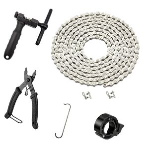 سلسلة دراجة 6/7/8 سرعة 126 وصلة، مجموعة بديلة مع أداة سلسلة لمحرك المحور الإلكتروني والدراجات الجبلية والطرق in Kuwait