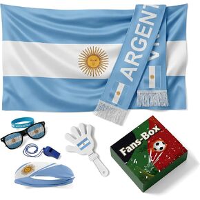 Soccer Fan Gear Set 2026-7 Piece Game Day Kit with Flag, Scarf, Glasses, Whistle, Clapper, Wristband & Headband in Gift Box - Watch Party & Stadium Essentials for Canada in Kuwait
