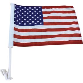 USA World Cup Car Flag 3ply Knitted Polyester with Either 50cm Stiff Pole | 12" x 16" Flag with 50cm Flexible Car Flag Pole in Saudi Arabia