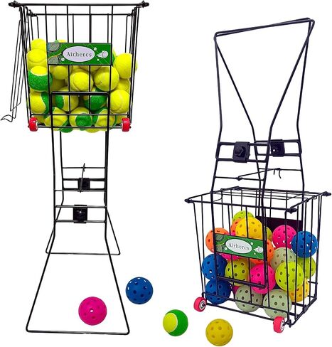 4th Improvements,Tennis Balls Hopper , Pickleball Hopper,75 Tennis Or 50 Picklel Capacity,Also As Ball Picker,Easy to Pick Up 30 Tennis Or Pickle in 1 Minute, Easily Placed in The Trunk of A Car in Kuwait