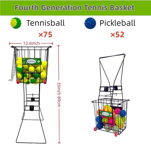 4th Improvements,Tennis Balls Hopper , Pickleball Hopper,75 Tennis Or 50 Picklel Capacity,Also As Ball Picker,Easy to Pick Up 30 Tennis Or Pickle in 1 Minute, Easily Placed in The Trunk of A Car in Kuwait
