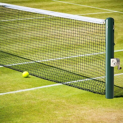 Professional Tennis Posts,Heavy-Duty 3" Tennis Poles & Double Reels, Outdoor Indoor Round Tennis Posts with Ground Sleeves, for Backyard Driveway Court Kit (Net Not Included) (Green) in Kuwait