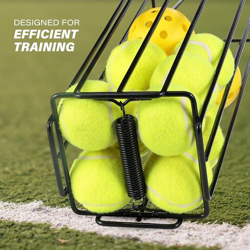 Spalding - Pickleball & Tennis Ball Hopper, Portable Ball Collector & Storage Basket with Carry Handle, Easy Pick-Up for Practice & Training (Black) in Kuwait