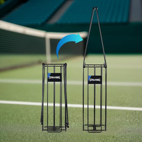 Spalding - Pickleball & Tennis Ball Hopper, Portable Ball Collector & Storage Basket with Carry Handle, Easy Pick-Up for Practice & Training (Black) in Kuwait