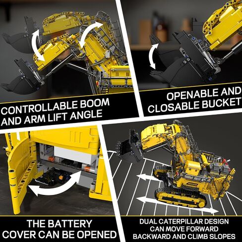 MOLD KING 17070 Technic Control Kit Barge Prevator Kit ، مجموعة بناء Diggers التي تسيطر عليها التطبيق ، لبنات بناء مركبات البناء حفارة للبالغين (4767 قطعة) in Kuwait
