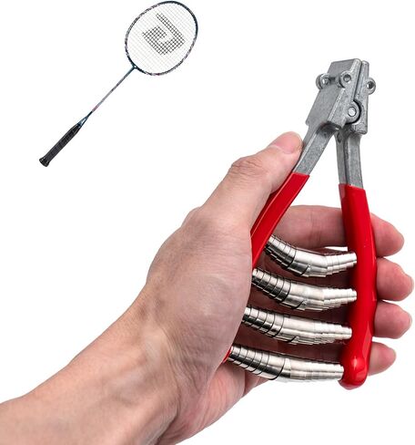 Stringing Starting Clamp 4-Spring for Tennis & Badminton Racket - Zinc Alloy with Thread Protection, Red in Kuwait
