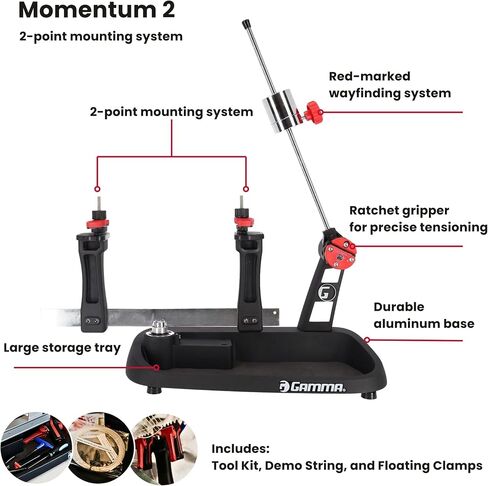 آلة خيط Gamma Momentum Drop Weight 2 - سترينجر مضرب تنس بدرجة احترافية مع ميزات متقدمة للدقة والمتانة، سهلة الاستخدام ومثالية للاستخدام في المنزل أو النادي in Kuwait