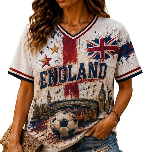 جيرسي للنساء مشجعي كرة القدم العالمية الفانيلة كأس كرة القدم 2026 جيرسي قصيرة الأكمام الخامس الرقبة قمصان العلم الرياضة القمم الصيف in Kuwait