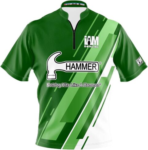 Logo Infusion I AM Bowling Jersey Short Sleeve Sash Collar 2228-HM Made in USA Hammer in Kuwait