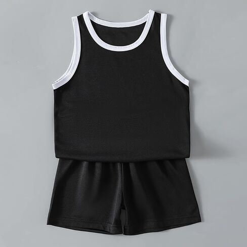 Kids' 2 Piece Basketball Uniform Set Performance Jersey & Shorts with White Trim Quick-Dry Sports Outfit for Boys and Girls in Kuwait