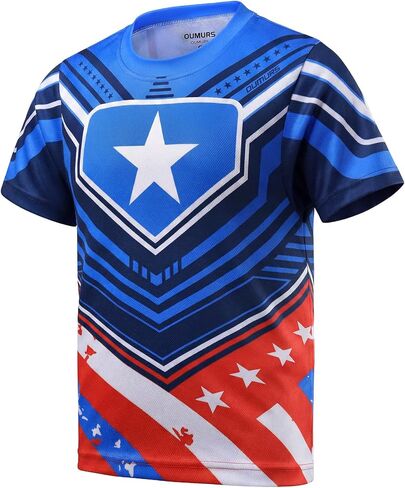 Oumurs Kids Cycling Jersey Youth Motocross Jersey for Boys Girls 3-14 Years Old Moisture Wicking Short Sleeve in Kuwait