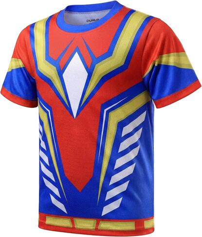 Oumurs Kids Cycling Jersey Youth Motocross Jersey for Boys Girls 3-14 Years Old Moisture Wicking Short Sleeve in Kuwait