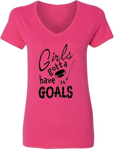 inktastic Girls Gotta Have Goals- Hockey Player Women's V-Neck T-Shirt in Kuwait