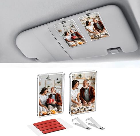 1797 2 Pack Drive Safe I Love You Clip Car Visor Photo Holder Picture Frame Magnetic Acrylic Display Horizontal Vertical fit Polaroid Wallet Size Photos 3.5 x 2.4 inch in Saudi Arabia