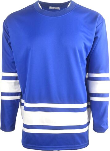 LIME TREE Long Sleeve Hockey Jersey -RoyalWhite-XL in Kuwait