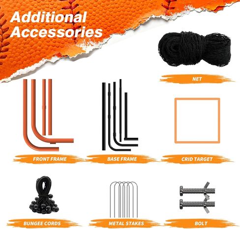 Baseball Rebounder Net, 4 x 4.5 ft Portable Bounce Back Trainer for Baseball & Softball with 4 Adjustable Return Angles, Practice Equipment for All Skill Levels in Kuwait