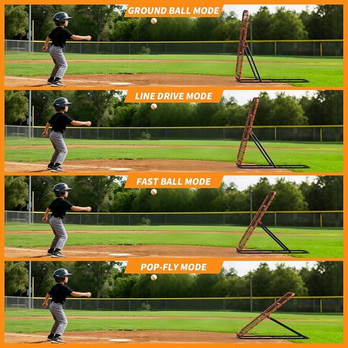 Baseball Rebounder Net, 4 x 4.5 ft Portable Bounce Back Trainer for Baseball & Softball with 4 Adjustable Return Angles, Practice Equipment for All Skill Levels in Kuwait