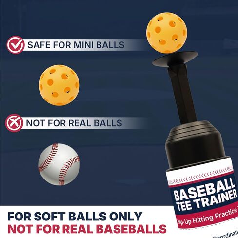 Baseball Tee Trainer Popper- Baseball Swing Trainer with 4 Practice Balls - Baseball Hitting Trainer for Baseball Training - Pop Up Trainer for Indoor & Outdoor Solo Training by HAMARA in Kuwait