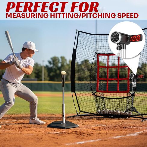 JASCOPRO Upgrade Baseball Radar Gun with Tripod,LED + LCD Dual Display, Accuracy Speed Radar Gun for Pitching & Swing, Handheld or Hand Free Multi-Sport Speed Radar Training Equipment for All Players in Kuwait