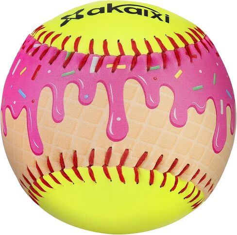 Fastpitch Balls Durable PVC Cover with PU Core, Ice Cream Drip Fastpitch Softball Great for Practice Training Games - Official Size and Weight in Kuwait