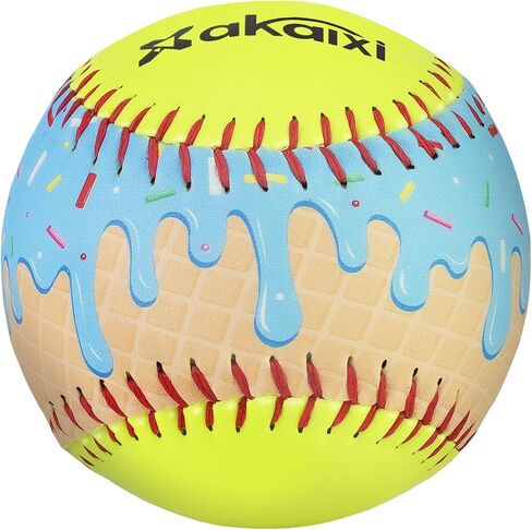 Fastpitch Balls Durable PVC Cover with PU Core, Ice Cream Drip Fastpitch Softball Great for Practice Training Games - Official Size and Weight in Kuwait