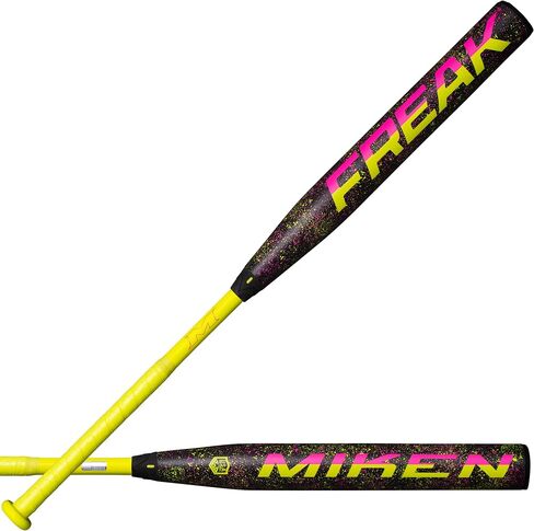 Miken Unisex-Adult Freak Splatter Slowpitch Softball Bat | USA | MSA6FRKL | Maxload | 2 Pc. Composite | 13.5" Barrel | Multiple Sizes in Kuwait