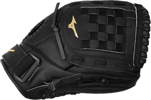 قفاز الكرة اللينة MMX115 Fastpitch للسيدات من Mizuno، اليد اليمنى، أسود، 11.5 بوصة in Kuwait