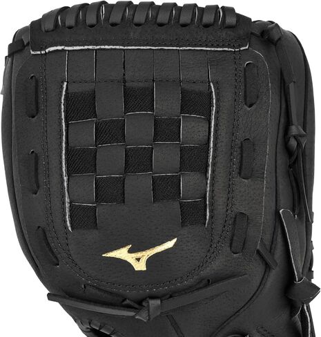 قفاز الكرة اللينة MMX115 Fastpitch للسيدات من Mizuno، اليد اليمنى، أسود، 11.5 بوصة in Kuwait