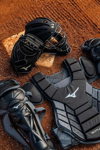 Mizuno Samurai Adult Baseball Boxed Catcher's Gear Set , Navy-Red, 16" Men's Adult in Kuwait