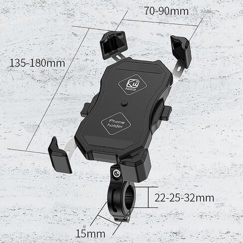 Motorcycle Phone Holder, 360° Rotatable Anti Vibration Bike Phone Mount, Universal Fit 22-32mm Handlebars for Motorcycle Scooter Electric Bike ATV, Fits 4.7-7.2 Inch Smartphones, No Charging Function in Kuwait